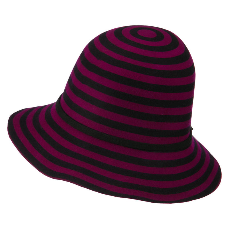 Striped Wool Felt Cloche