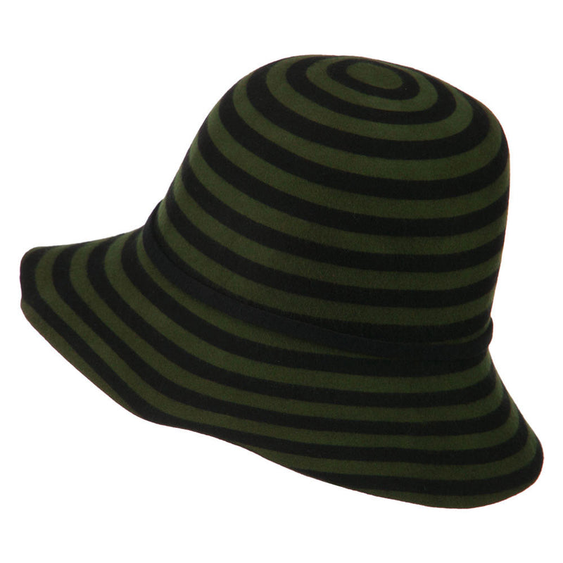 Striped Wool Felt Cloche