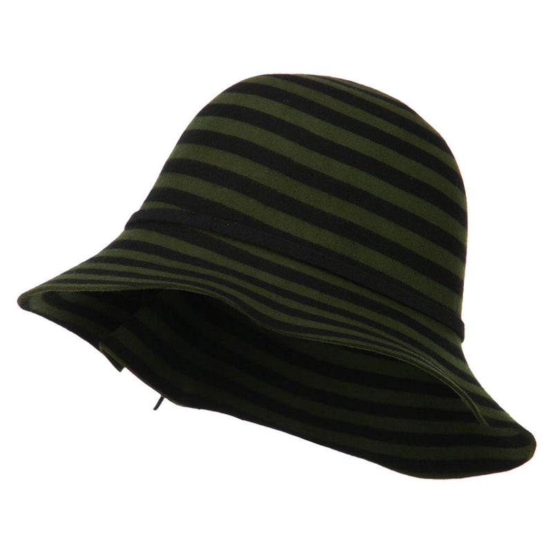 Striped Wool Felt Cloche