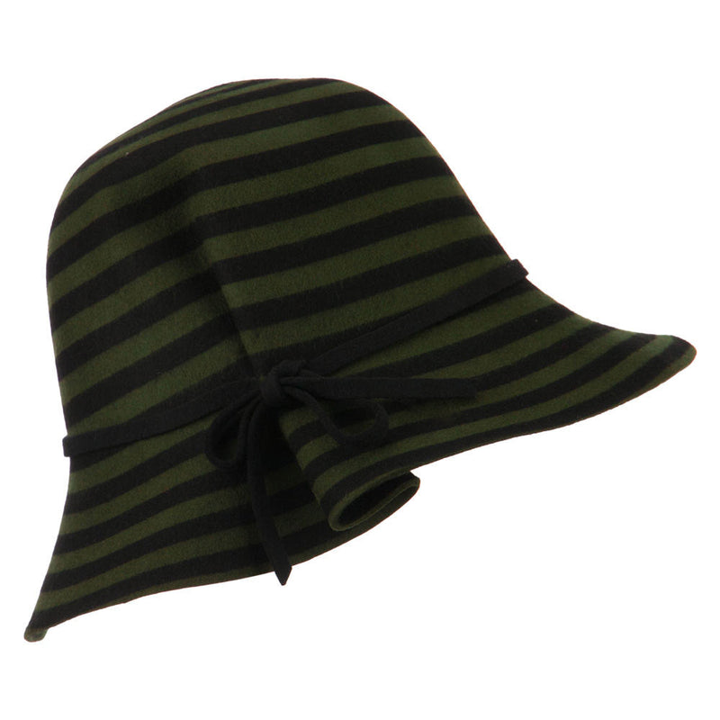 Striped Wool Felt Cloche