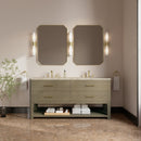 James Martin Lucian 72" Double Bathroom Vanity, Pebble Oak