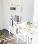 Leaning Storage Ladder With Shelf (63" H)  - Steel