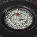 Aluminum 34-in Round Antique Copper Fire Table Set with Rocking Chairs