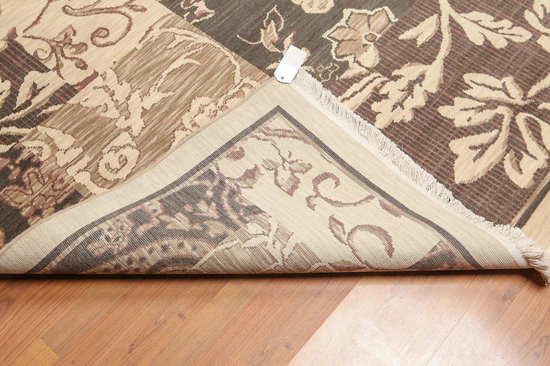 7' x 10' Hand Knotted Botanical Print 100% Wool Area rug Beige