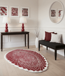 Web Hand Tufted 5x8 Modern Style Maroon Wool Area Rug