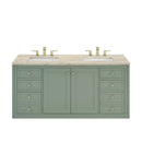 James Martin Chicago 60" Double Bathroom Vanity, Smokey Celadon