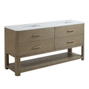 James Martin Lucian 72" Double Bathroom Vanity, Pebble Oak
