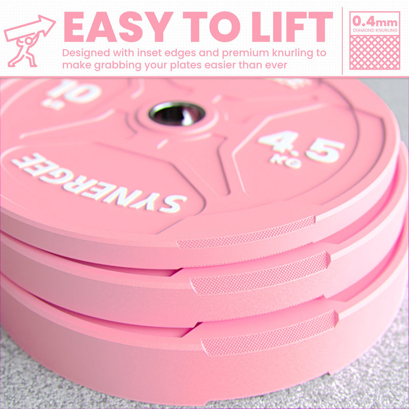 Synergee Pink EZ Grip Bumper Plates