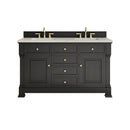 James Martin Brookfield 60" Double Bathroom Vanity, Black Onyx