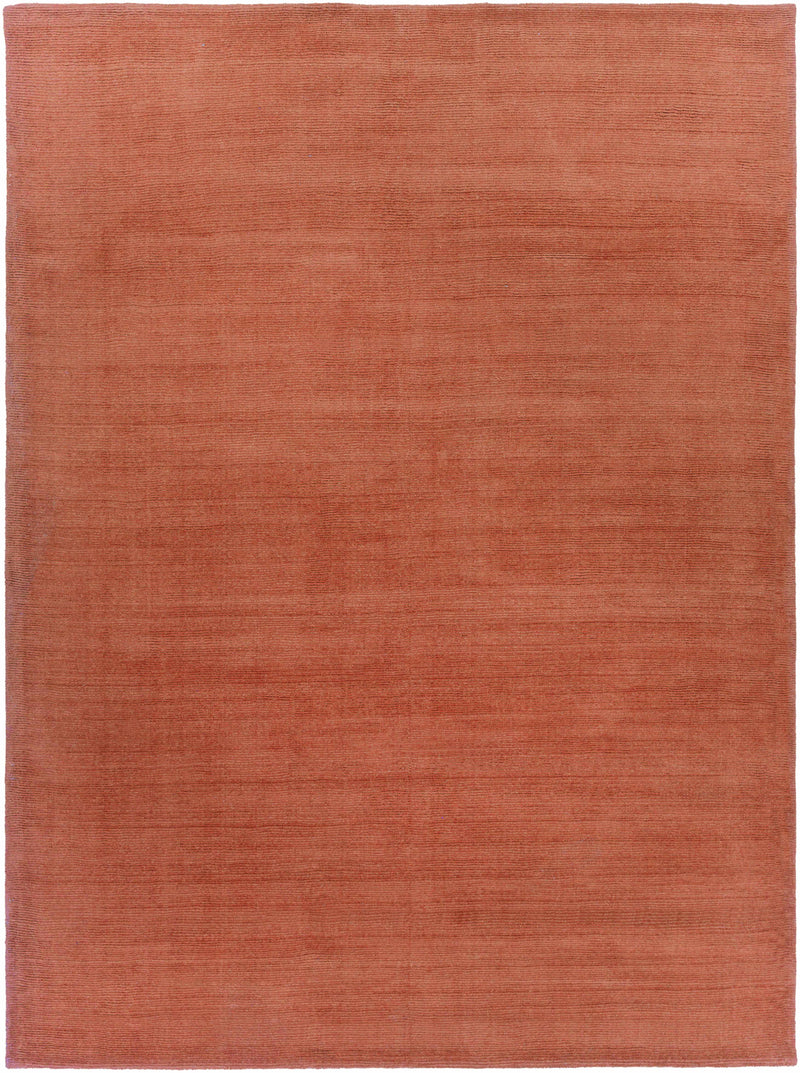 Brockton Solid Orange Wool Rug