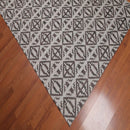 5' x 7' Handmade Geometric Graphic Wool Modern Flatweave Area Rug Beige