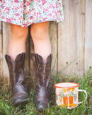 Western Bloom Enamel Mug 16oz