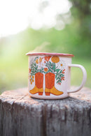 Western Bloom Enamel Mug 16oz by Trek Light