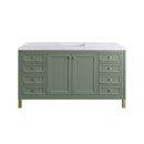 James Martin Chicago 60" Single Bathroom Vanity, Smokey Celadon