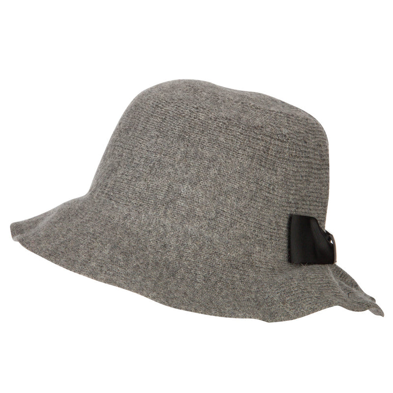Women's Grosgrain Bow Accented Cloche Bucket Hat