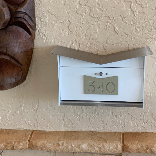 ButterFly Box in ARCTIC WHITE - Wall Mount Mailbox