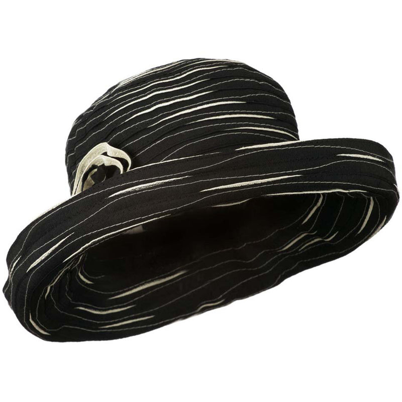 Women's Hat with Offset Spiral Sewn Ribbon