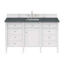 James Martin Brittany 60" Single Bathroom Vanity, Bright White