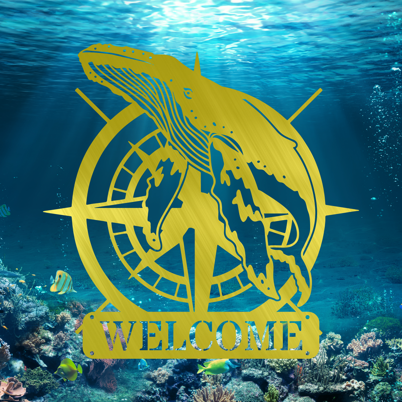 Compass Whale Nautical Monogram