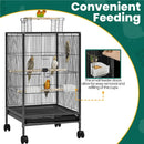 GobekUsa 31" Wheeled Open Top Bird Cage for Parrots