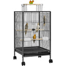 GobekUsa 31" Wheeled Open Top Bird Cage for Parrots