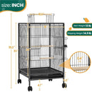 GobekUsa 31" Wheeled Open Top Bird Cage for Parrots