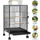 GobekUsa 31" Wheeled Open Top Bird Cage for Parrots