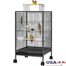 GobekUsa 31" Wheeled Open Top Bird Cage for Parrots