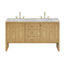 James Martin Hudson 60" Double Bathroom Vanity, Light Natural Oak