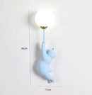 GobekUsa Blue Bear 3D Moon Wall Lamp for Children's Bedroom Interior Lighting