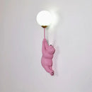 GobekUsa Blue Bear 3D Moon Wall Lamp for Children's Bedroom Interior Lighting