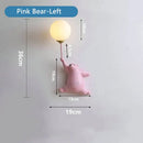 GobekUsa Blue Bear 3D Moon Wall Lamp for Children's Bedroom Interior Lighting