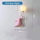 GobekUsa Blue Bear 3D Moon Wall Lamp for Children's Bedroom Interior Lighting