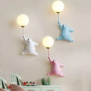 GobekUsa Blue Bear 3D Moon Wall Lamp for Children's Bedroom Interior Lighting