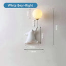 GobekUsa Blue Bear 3D Moon Wall Lamp for Children's Bedroom Interior Lighting