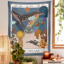 Whimsical blue decorbites dream tarot tapestry bedroom wall art by Decorbites
