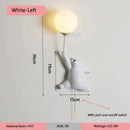 GobekUsa Blue Pink Bear Wall Lamp for Kids Bedroom, 3D Moon Lighting, G9 Bulb