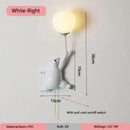 GobekUsa Blue Pink Bear Wall Lamp for Kids Bedroom, 3D Moon Lighting, G9 Bulb