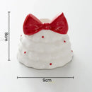 GobekUsa Bowknot Tree Candle Holder Xmas Ornaments Ceramic Table Decoration