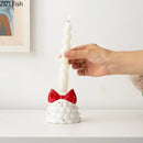 GobekUsa Bowknot Tree Candle Holder Xmas Ornaments Ceramic Table Decoration