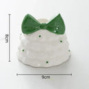 GobekUsa Bowknot Tree Candle Holder Xmas Ornaments Ceramic Table Decoration