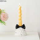 GobekUsa Bowknot Tree Candle Holder Xmas Ornaments Ceramic Table Decoration