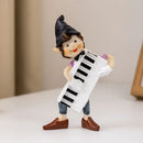 Whimsical clown resin art statue living room accordion figurine by Decorbites