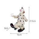 Whimsical cream circus clown joker figurine set living room decor by Decorbites