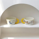 Whimsical off-white moon ceramic mug kitchen bear moon drinkware by Decorbites