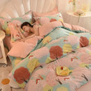 GobekUsa Cotton Thickened Bedding Set - Single/Double Size, High Quality, Warm & Soft.