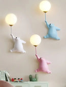 GobekUsa Bear Kids Wall Lamp Set: Boy and Girl Bear Lights for Bedroom Decor
