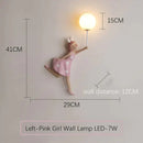 GobekUsa Pink Girl Wall Lamp for Princess Room Girls Room