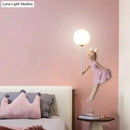 GobekUsa Pink Girl Wall Lamp for Princess Room Girls Room