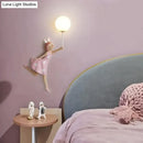 GobekUsa Pink Girl Wall Lamp for Princess Room Girls Room